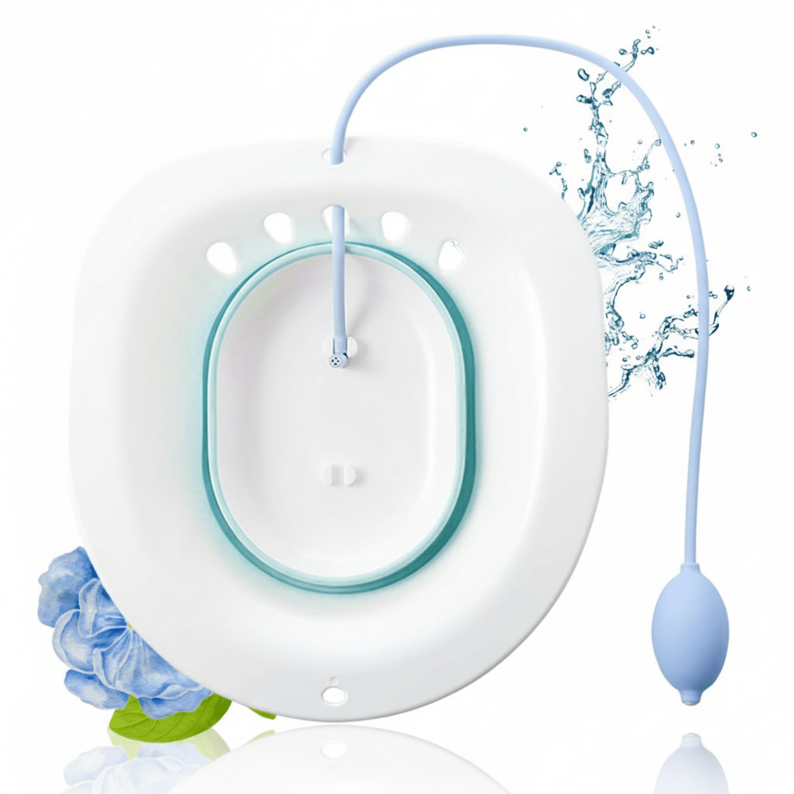 iYone Yoni Stoombad - wit opvouwbaar BPA-vrij vaginaal stoombad met handpomp, past op elk standaard toilet voor een warm stoom ritueel thuis