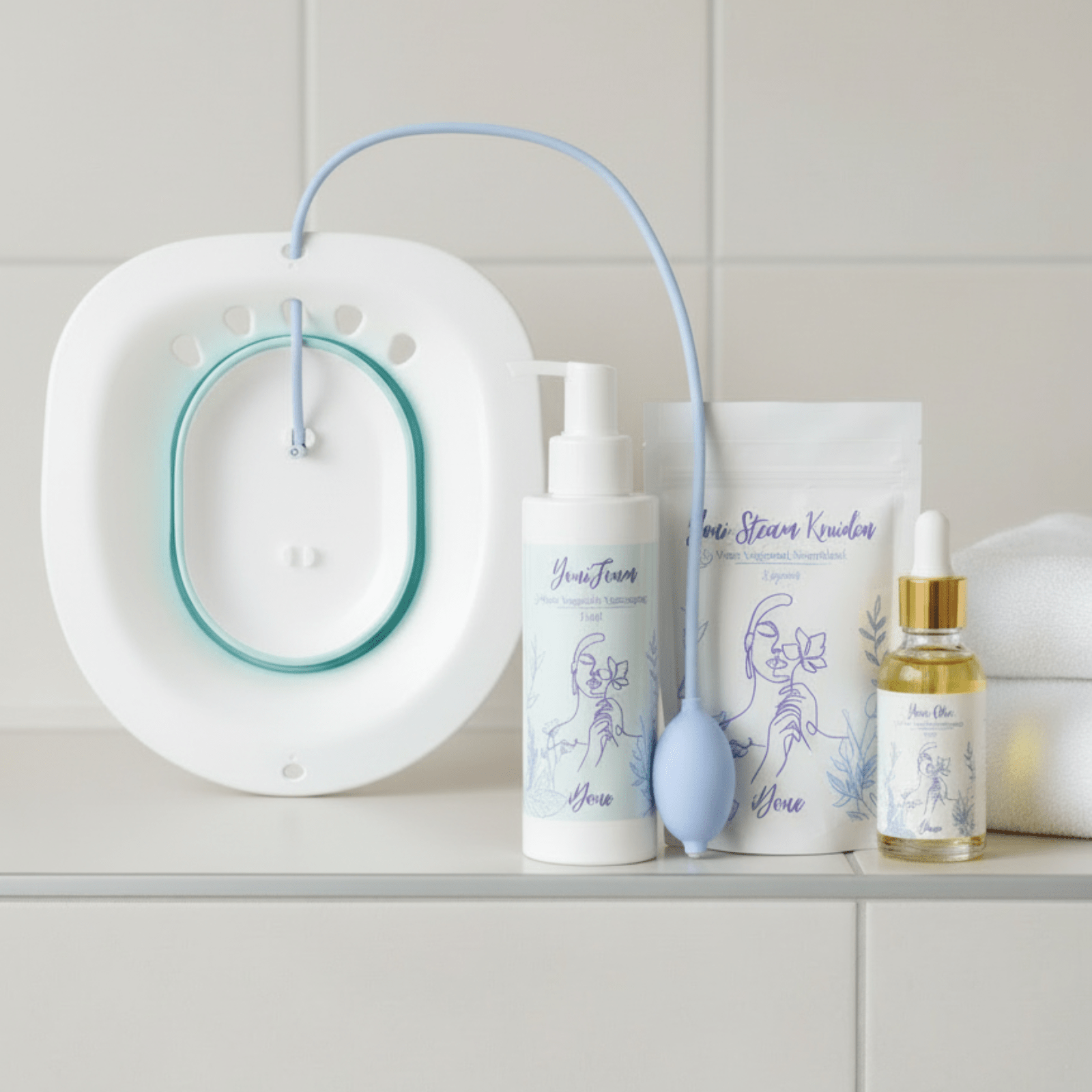 iYone Stoombad Premium Bundel – vaginaal stoombad, Yoni Foam, Steam Kruiden en Yoni Olie voor complete intieme verzorging