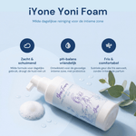 iYone Yoni Foam productspecs - 150 ml schuimpomp, milde dagelijkse reiniger met probiotica en botanische extracten