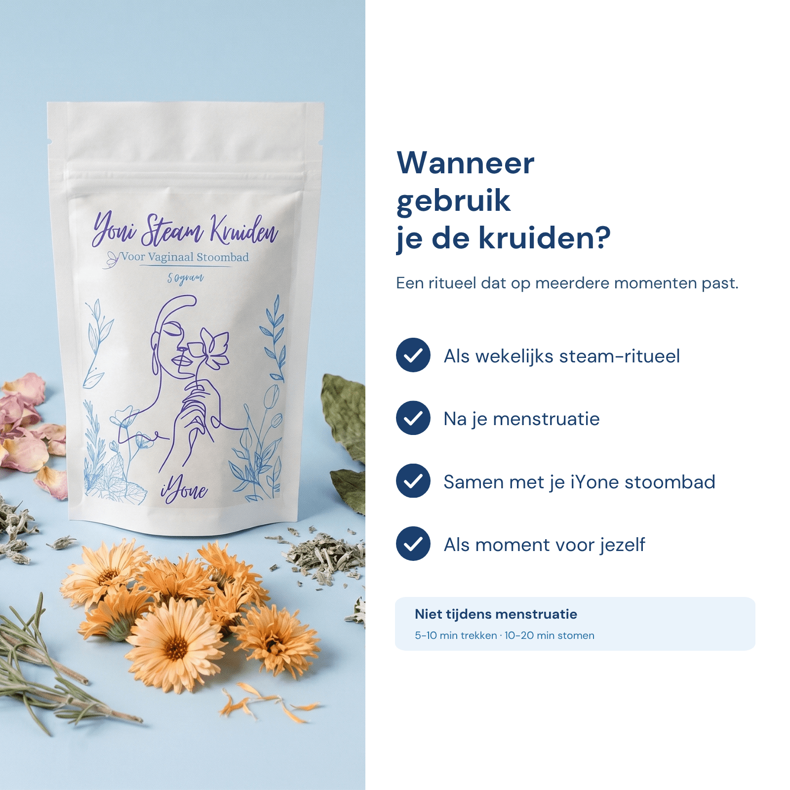 Wanneer gebruik je de stoombadkruiden - post-partum pauze, na menstruatie, wekelijks selfcare of tijdens een faya watra ritueel