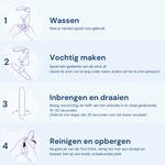 iYone Yoni Stick handleiding - wassen, vochtig maken, kort aanbrengen en na gebruik reinigen en droog bewaren